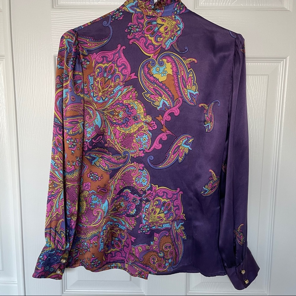 *SOLD* Dolce & Gabbana Silk Paisley Top Sz 42 - Picture 15 of 16